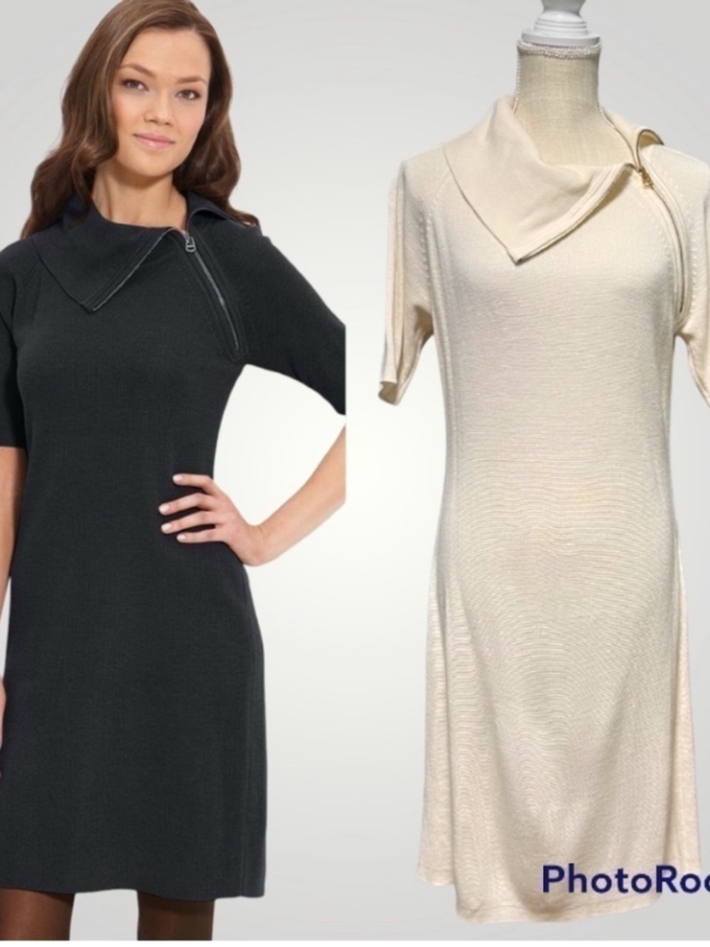 CALVIN KLEIN ASYMMETRICAL zipper versatile short sleeve
TURTLENECK SWEATER DRESS